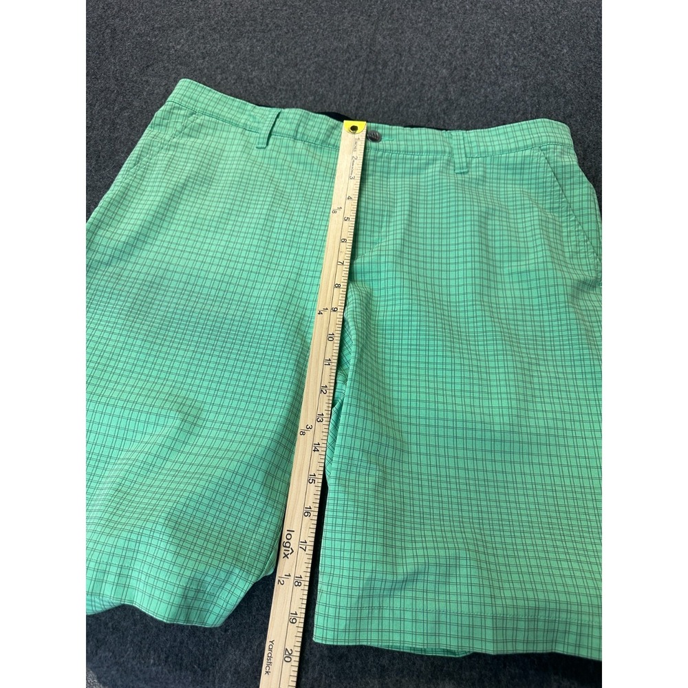 Adidas 10" Inseam Shorts Green Print Mens Size 35 Golf Athletic Pockets Stretch - Picture 10 of 16